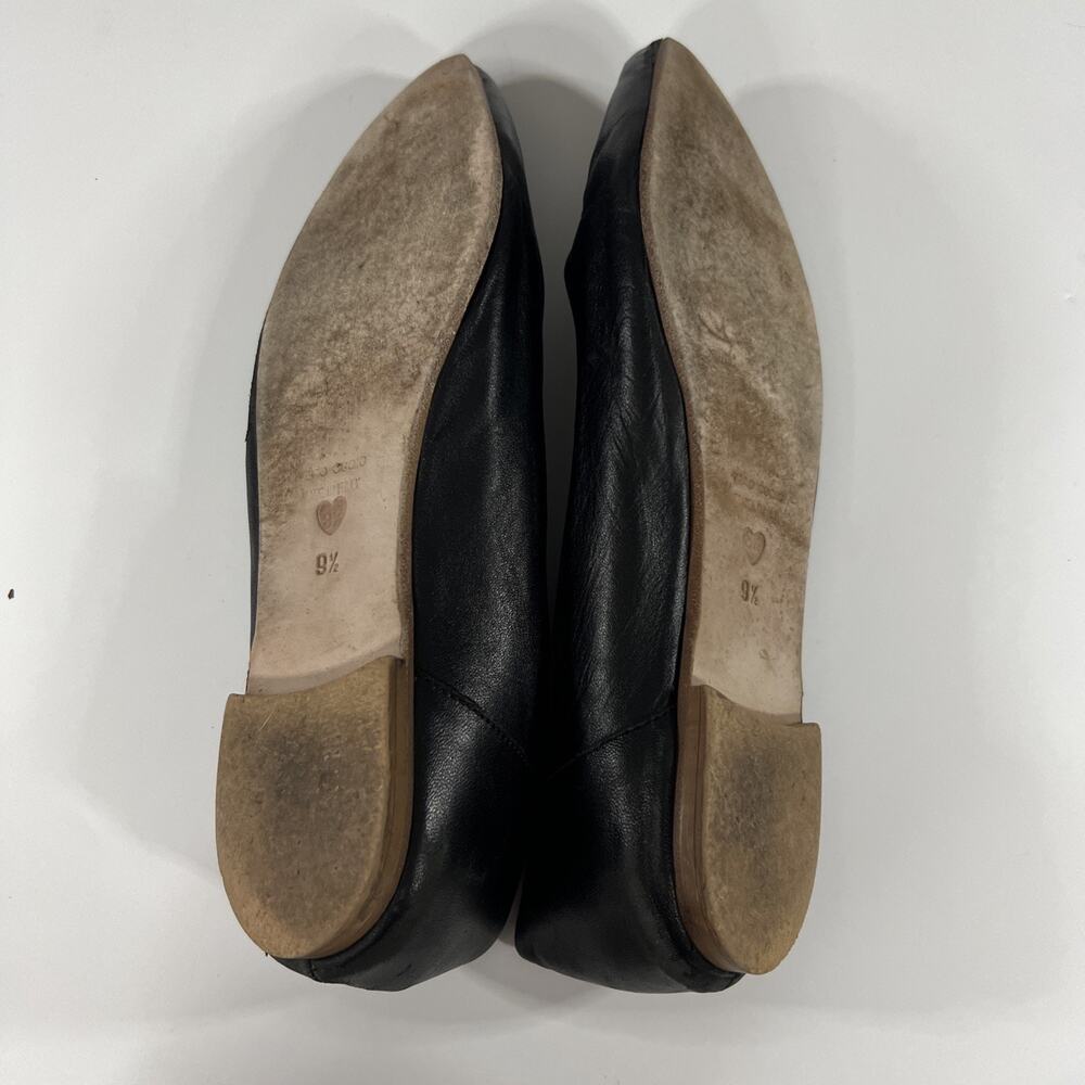 Coach and Four Flats Shoes Womens 9.5 Black Leather Slip On Pointed Toe - Picture 9 of 9